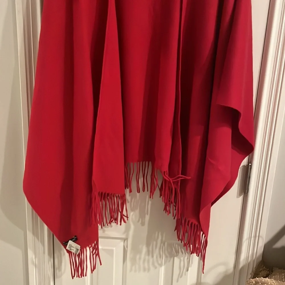 NWT Saks Fifth Avenue Garnet Red Lambswool Wrap